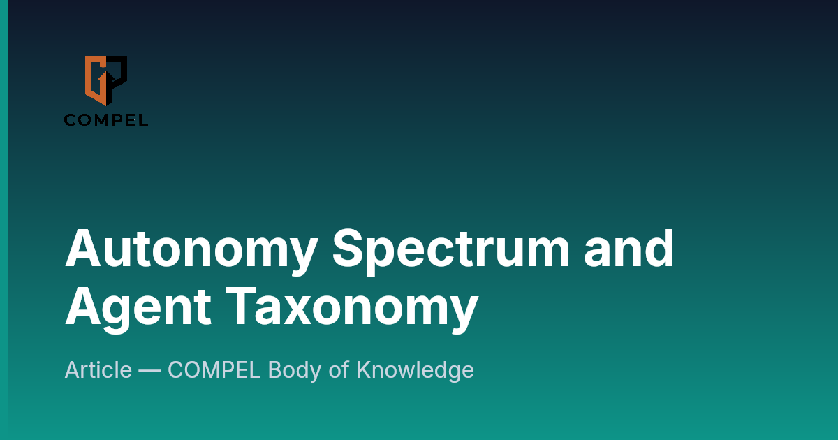 Autonomy Spectrum and Agent Taxonomy | COMPEL Framework