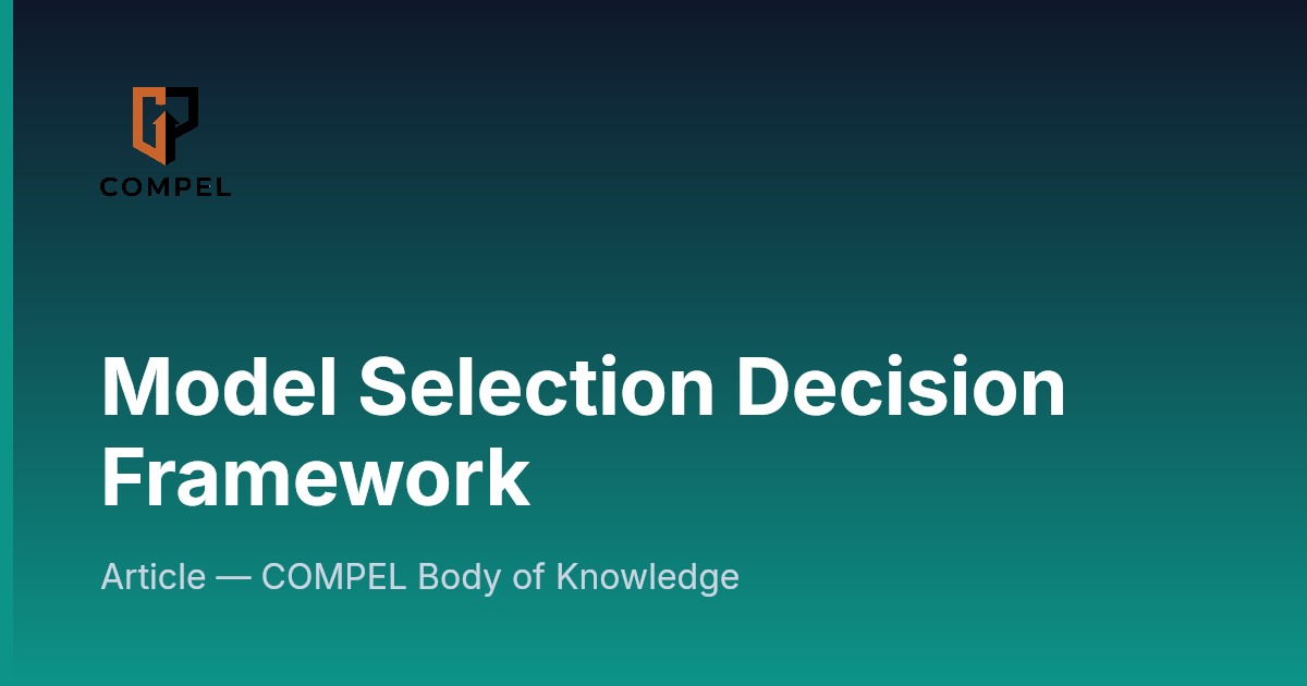 Model Selection Decision Framework | COMPEL Framework